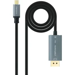 Nano Cable 10.15.5022 Cable Conversor USB-C a DisplayPort 8K Bidireccional, USB-C Macho - DisplayPort Macho, 2 Metros, Negro, 7680x4320 a 60Hz, 4K a 144Hz, Compatible con HDR10+